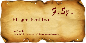 Fityor Szelina névjegykártya